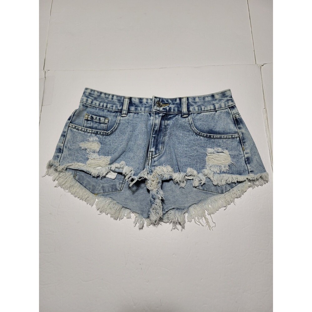 SHEIN Short Shorts Cut Off Distressed Blue Jeans Size Women's 27